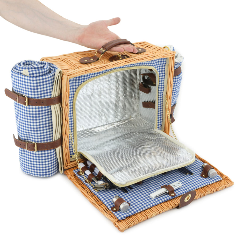 Корзина для пикника "Кассандра" (на 4 персоны) с пледом купить в Нижнем Новгороде