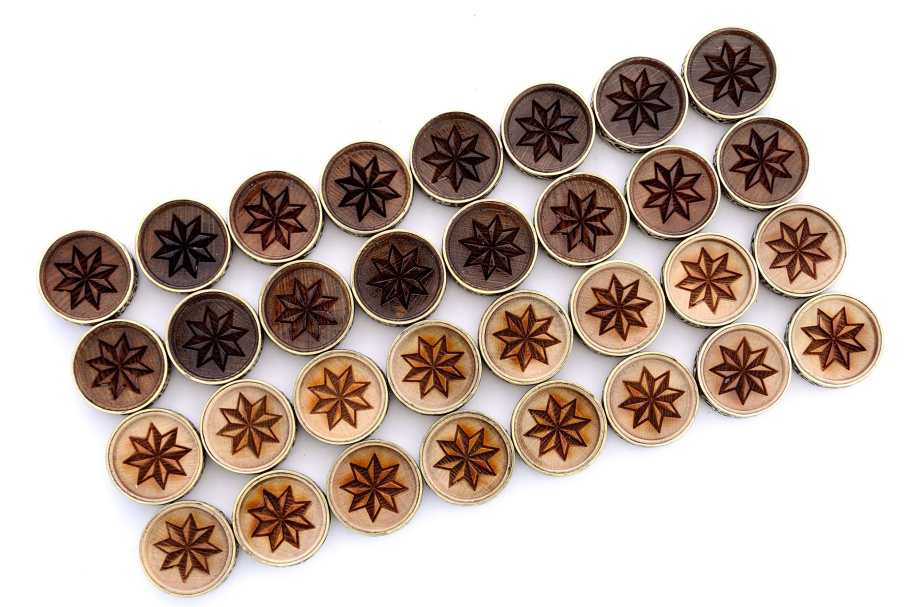 Набор фишек для нард "Звезда" с бронзой, 29 мм, Harutyunyan купить в Нижнем Новгороде