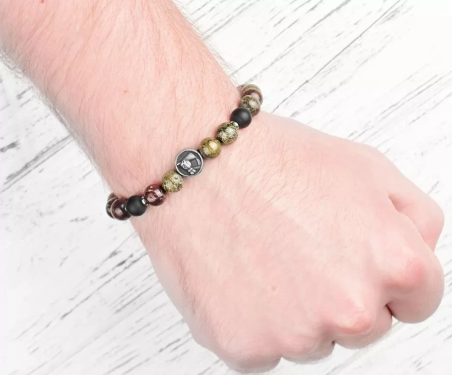 Браслет Лакки камень яшма и агат, 0.8 * 18 см купить в Нижнего Новгорода