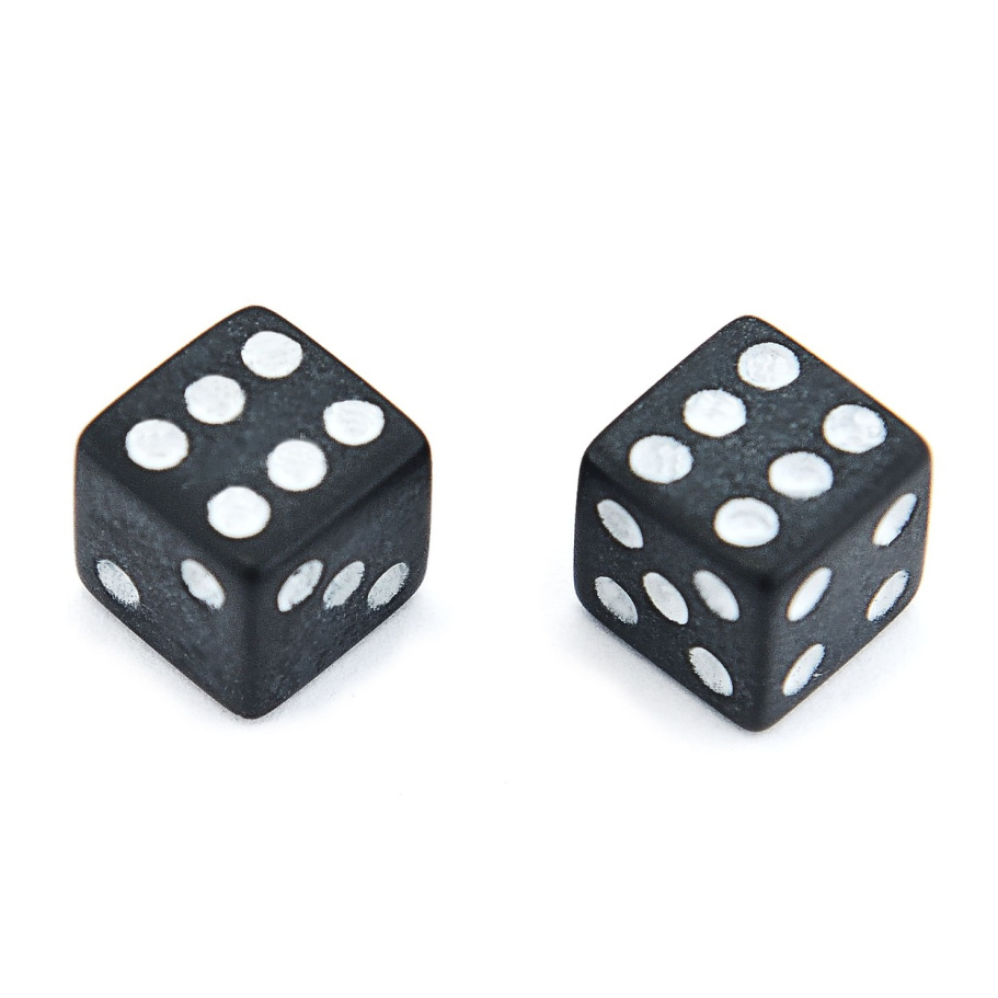 Кости игральные "Классика" пластик, черные, 7 мм (2 шт.)
