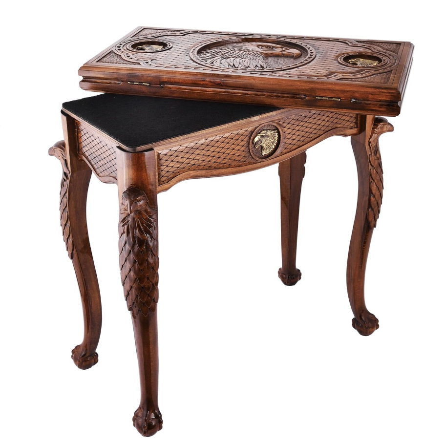 Стол ломберный Шахматы резные "Небесный охотник" 60 купить в Нижнем Новгороде