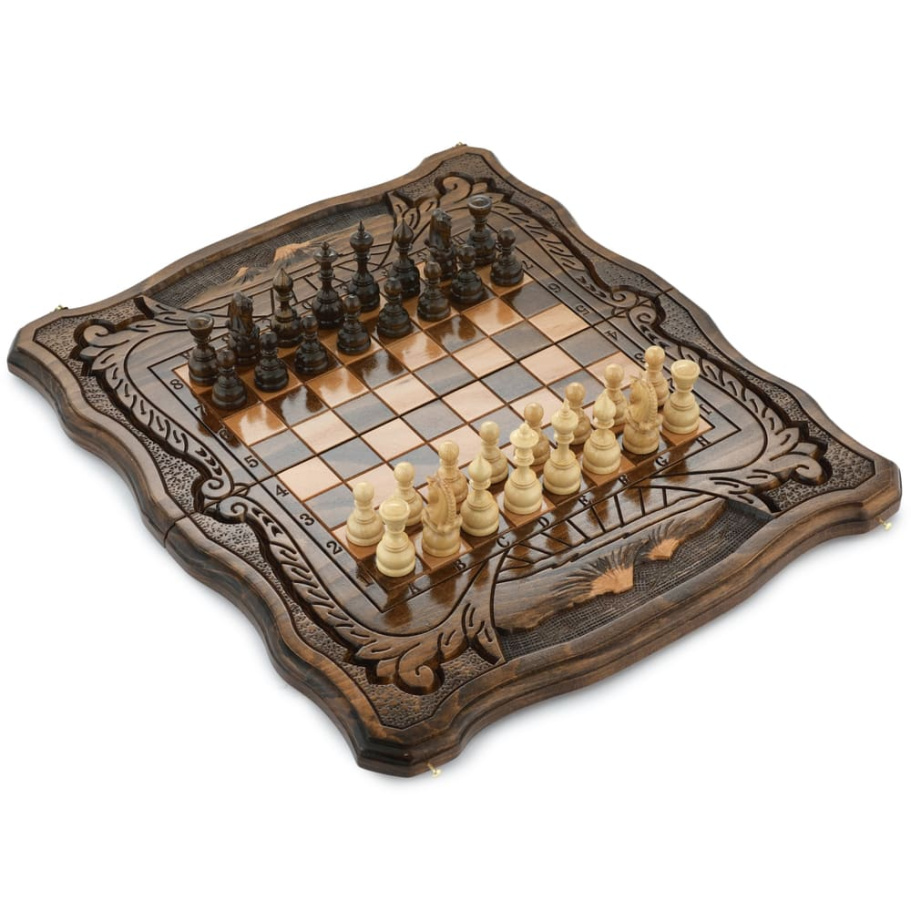 Шахматы + нарды резные "Вольные Горы" 50, Harutyunyan