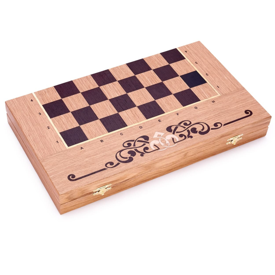 Шахматы + нарды резные "Венеция" дуб купить в Нижнем Новгороде