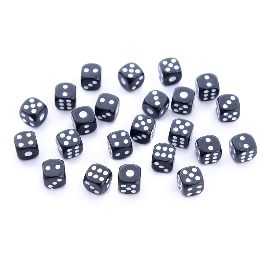 Кости игральные "Стандарт" пластик, черные, 15 мм (2 шт.) купить в Нижнем Новгороде