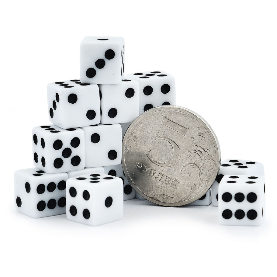 Кости игральные "Классика" пластик, белые, 10 мм (2 шт.) купить в Нижнем Новгороде