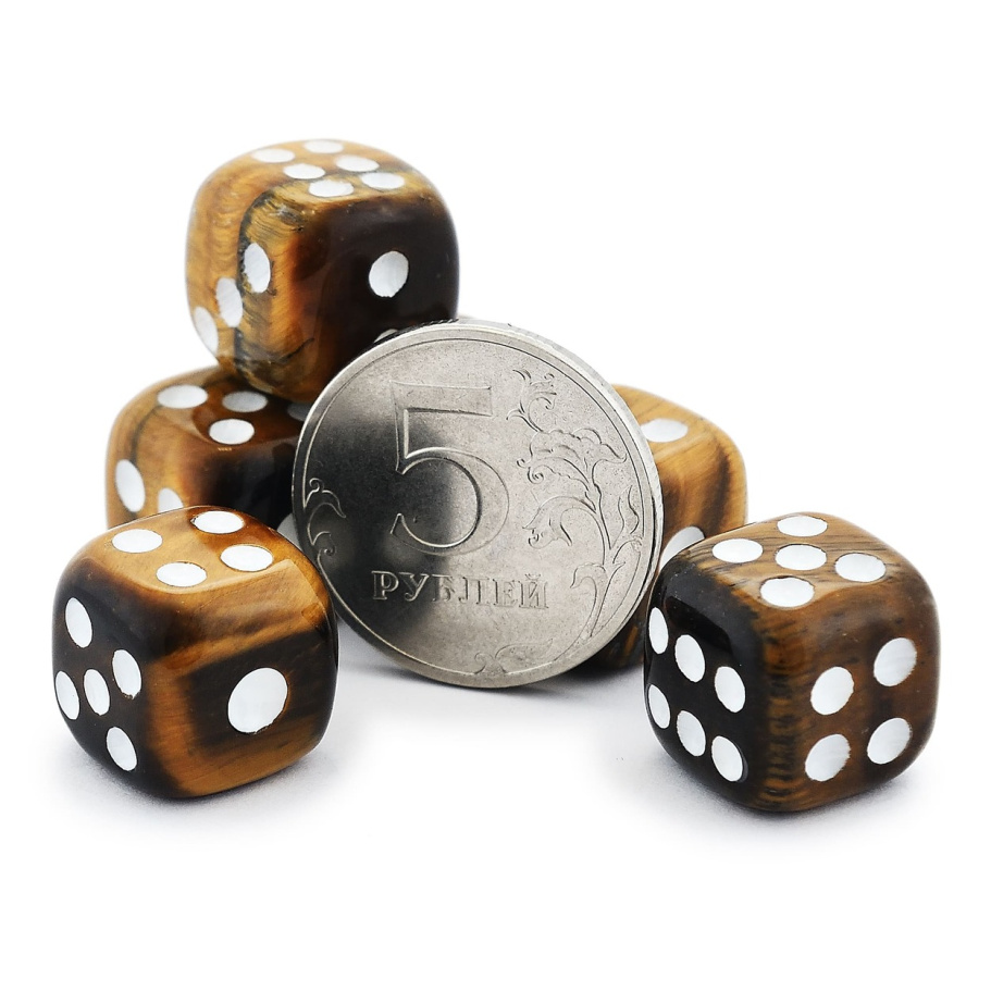 Кости игральные "Гамма" камень, коричневый, 15 мм (2 шт.) купить в Нижнем Новгороде