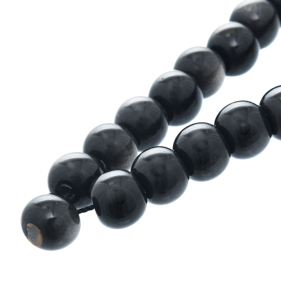 Четки с бусинами "Оскар" черный камень с лунным оттенком, Давыдов С. купить в Нижнем Новгороде