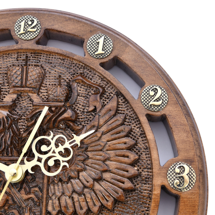 Часы настенные резные "Герб России" 30 купить в Нижнем Новгороде