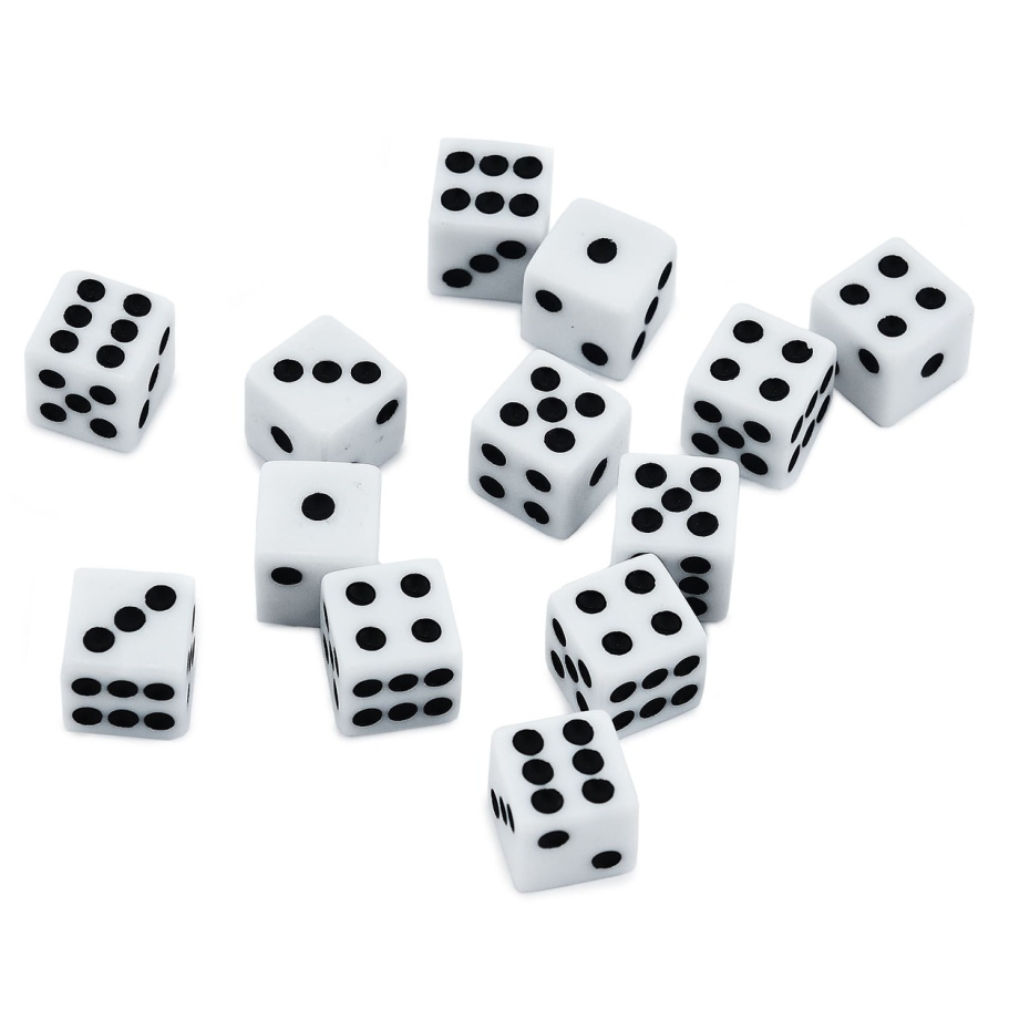 Кости игральные "Классика" пластик, белые, 10 мм (2 шт.) купить в Нижнем Новгороде