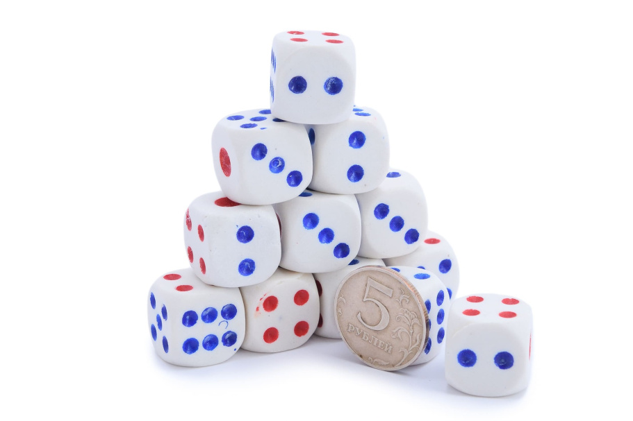 Кости игральные, пластик, белые 18 мм (2 шт), StartTime купить в Нижнем Новгороде