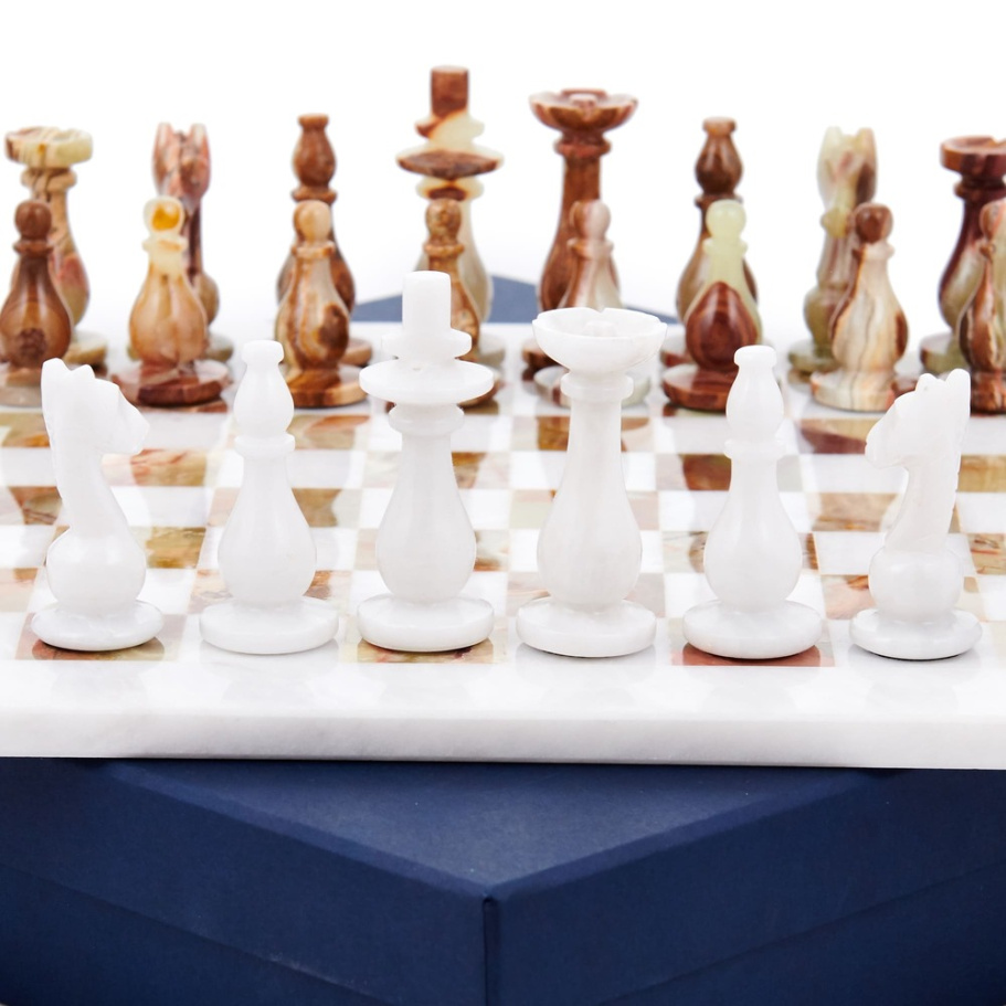 Шахматы каменные "Артер Грация" мрамор и оникс 30 купить в Нижнем Новгороде